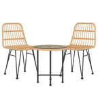 3-tlg. Garten-Essgruppe Poly Rattan