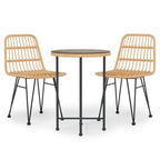 3-tlg. Garten-Essgruppe Poly Rattan
