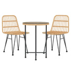 3-tlg. Garten-Essgruppe Poly Rattan