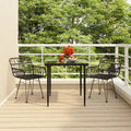 3-tlg. Garten-Essgruppe Schwarz Poly Rattan