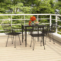 5-tlg. Garten-Essgruppe Schwarz Poly Rattan