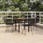 5-tlg. Garten-Essgruppe Schwarz Poly Rattan