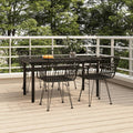 5-tlg. Garten-Essgruppe Schwarz Poly Rattan