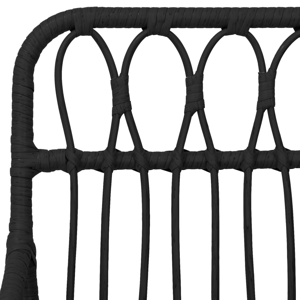 9-tlg. Garten-Essgruppe Schwarz Poly Rattan