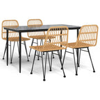 5-tlg. Garten-Essgruppe Poly Rattan