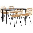 5-tlg. Garten-Essgruppe Poly Rattan