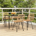 5-tlg. Garten-Essgruppe Poly Rattan