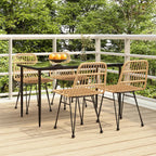 5-tlg. Garten-Essgruppe Poly Rattan