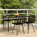 5-tlg. Garten-Essgruppe Schwarz Poly Rattan