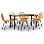 7-tlg. Garten-Essgruppe Poly Rattan