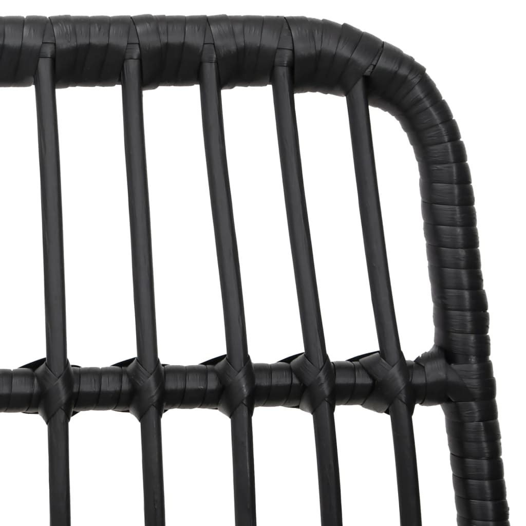 7-tlg. Garten-Essgruppe Schwarz Poly Rattan