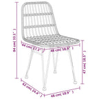 7-tlg. Garten-Essgruppe Schwarz Poly Rattan