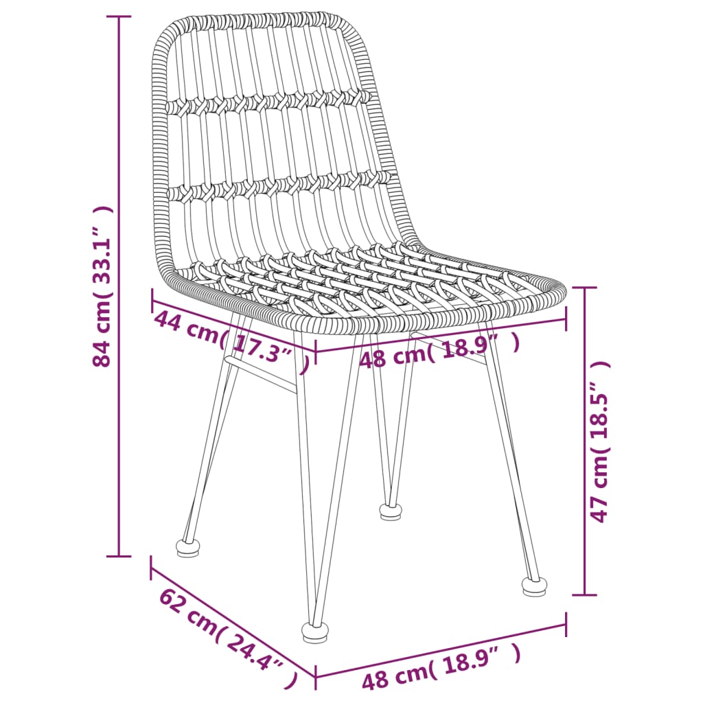 7-tlg. Garten-Essgruppe Schwarz Poly Rattan