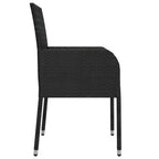 9-tlg. Garten-Essgruppe mit Kissen Schwarz Poly Rattan