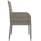 7-tlg. Garten-Essgruppe mit Kissen Grau Poly Rattan