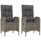 4-tlg. Garten-Essgruppe mit Kissen Grau Poly Rattan