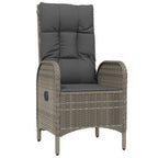 4-tlg. Garten-Essgruppe mit Kissen Grau Poly Rattan