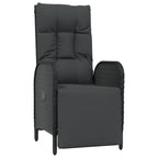 5-tlg. Garten-Essgruppe mit Kissen Schwarz Poly Rattan