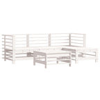 5-tlg. Garten-Lounge-Set mit Kissen Weiß Massivholz