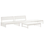 4-tlg. Garten-Lounge-Set mit Kissen Weiß Massivholz