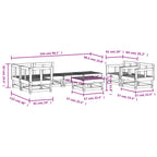 8-tlg. Garten-Lounge-Set Massivholz Kiefer