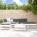 6-tlg. Garten-Lounge-Set Weiß Massivholz Kiefer