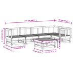 6-tlg. Garten-Lounge-Set Massivholz Kiefer