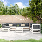 8-tlg. Garten-Lounge-Set Weiß Massivholz Kiefer