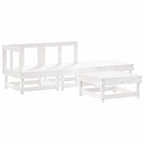 4-tlg. Garten-Lounge-Set Weiß Massivholz Kiefer