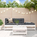 4-tlg. Garten-Lounge-Set Weiß Massivholz Kiefer