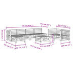 8-tlg. Garten-Lounge-Set Massivholz Kiefer