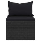 4-tlg. Garten-Sofagarnitur mit Kissen Schwarz Poly Rattan