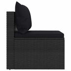 4-tlg. Garten-Sofagarnitur mit Kissen Schwarz Poly Rattan