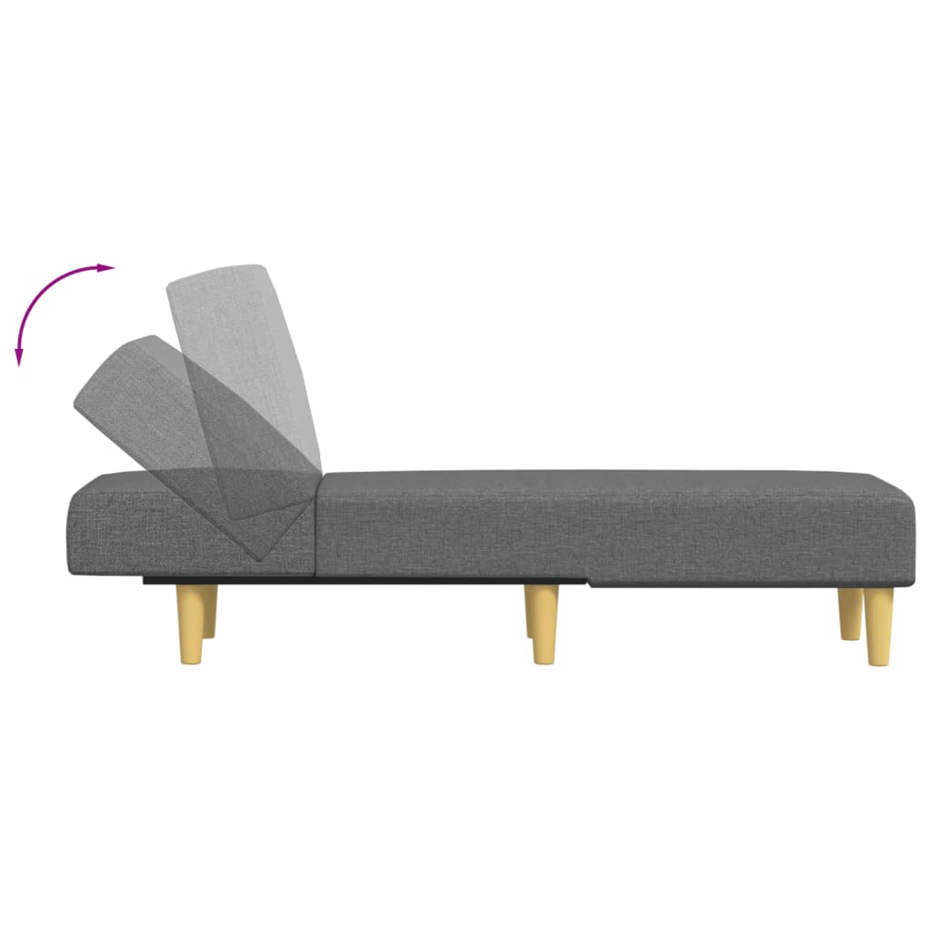 Chaiselongue Dunkelgrau Stoff
