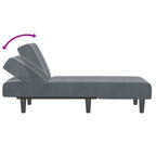 Chaiselongue Dunkelgrau Samt