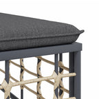8-tlg. Garten-Lounge-Set mit Kissen Anthrazit Poly Rattan