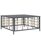 10-tlg. Garten-Lounge-Set mit Kissen Anthrazit Poly Rattan