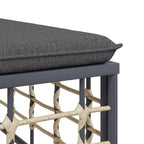 10-tlg. Garten-Lounge-Set mit Kissen Anthrazit Poly Rattan
