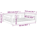 Hundebett 105,5x75,5x28 cm Massivholz Kiefer