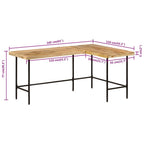 Schreibtisch 165x110x77 cm Massivholz Mango und Eisen