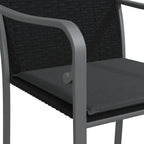 3-tlg. Garten-Essgruppe mit Kissen Poly Rattan und Stahl