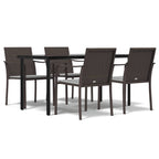 5-tlg. Garten-Essgruppe mit Kissen Poly Rattan und Stahl