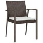 5-tlg. Garten-Essgruppe mit Kissen Poly Rattan und Stahl