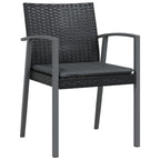 5-tlg. Garten-Essgruppe mit Kissen Poly Rattan und Stahl