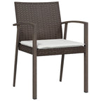 7-tlg. Garten-Essgruppe mit Kissen Poly Rattan und Stahl