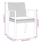 7-tlg. Garten-Essgruppe mit Kissen Poly Rattan und Stahl