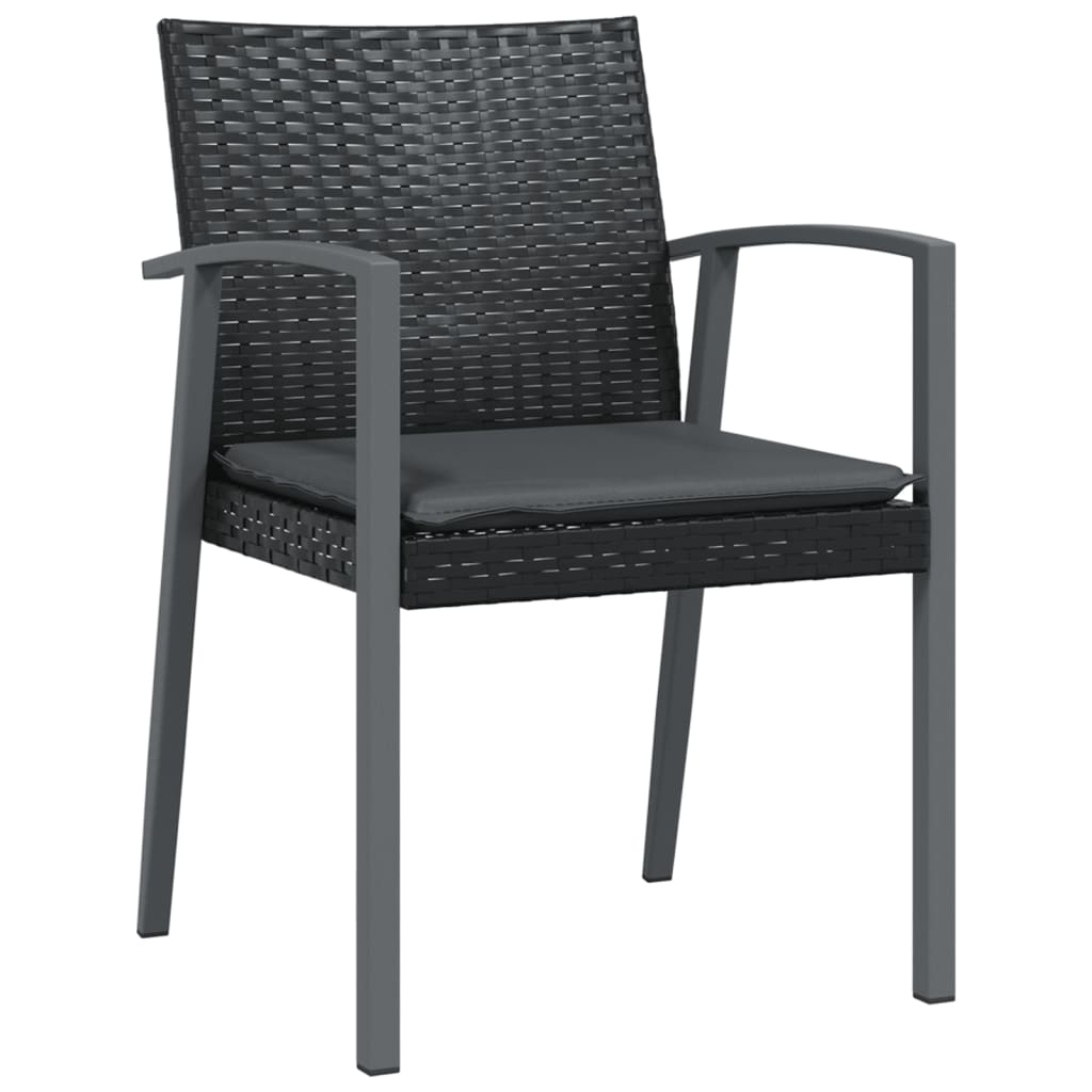 9-tlg. Garten-Essgruppe mit Kissen Poly Rattan und Stahl
