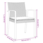 9-tlg. Garten-Essgruppe mit Kissen Poly Rattan und Stahl
