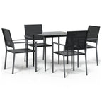 5-tlg. Garten-Essgruppe Poly Rattan und Stahl