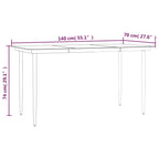 5-tlg. Garten-Essgruppe Poly Rattan und Stahl